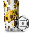 thumbnail image 4 of German shepherd Tumbler With Flip Lid Stainless Steel Coffee Cups Vacuum Insulated Travel Mug for Hot and Cold Drinks Travel Tumbler for Vehicle Cup Holders Coffee Mug DIY Tumblers (20oz, Sunflower), 4 of 5
