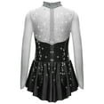 thumbnail image 4 of TTAO Girl's Jazz Latin Ballet Dance Tutu Dress Figure Ice Skating Sparkly Dancewear Gymnastics Costumes Gray&Black 16, 4 of 5