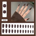 thumbnail image 5 of Uñas postizas HUOGUO White Lines Dark Style para niñas x24, 5 of 5