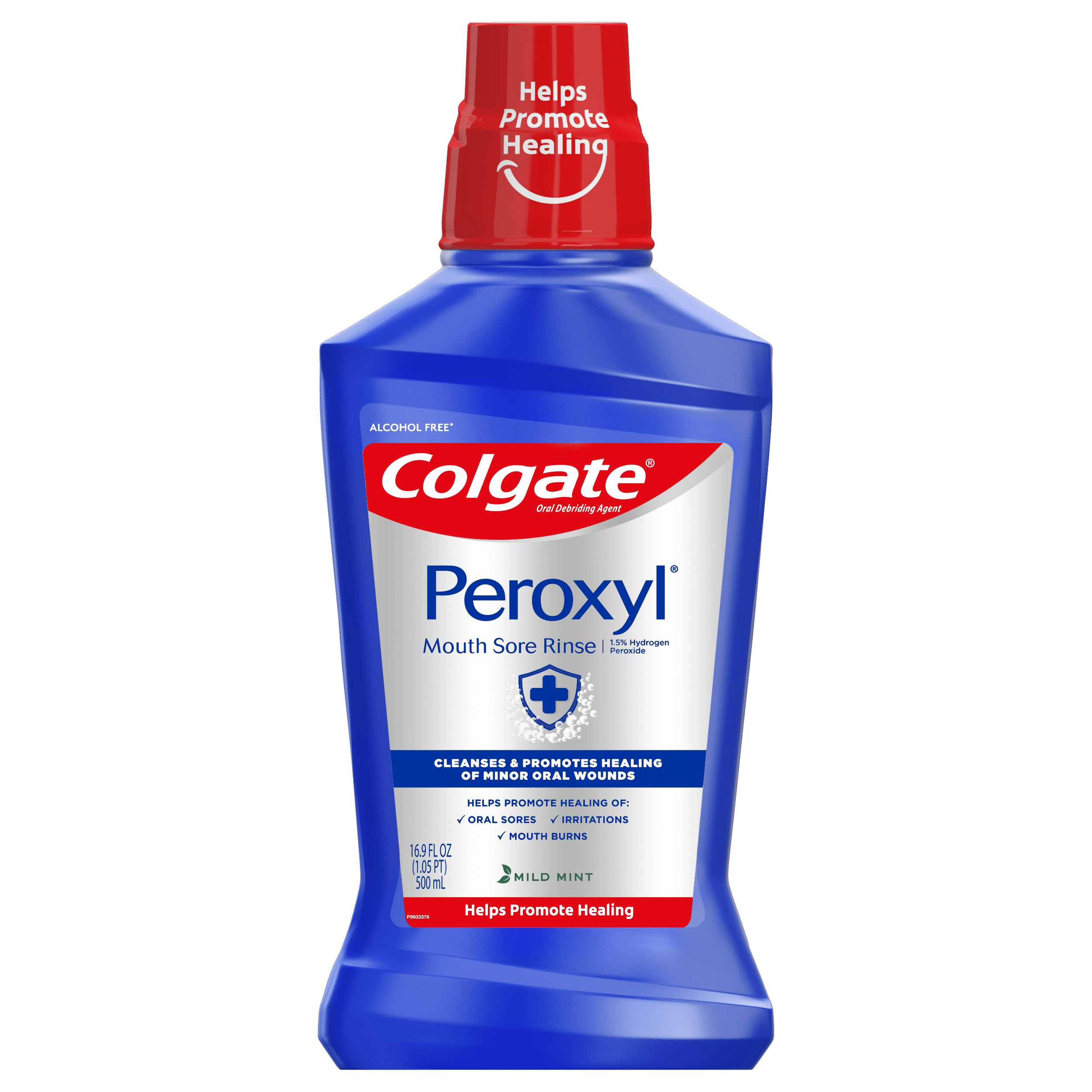 Colgate Peroxyl Mouth Sore Rinse, 1.5% Hydrogen Peroxide, Mild Mint - 500 ml, 16.9 fl.oz.