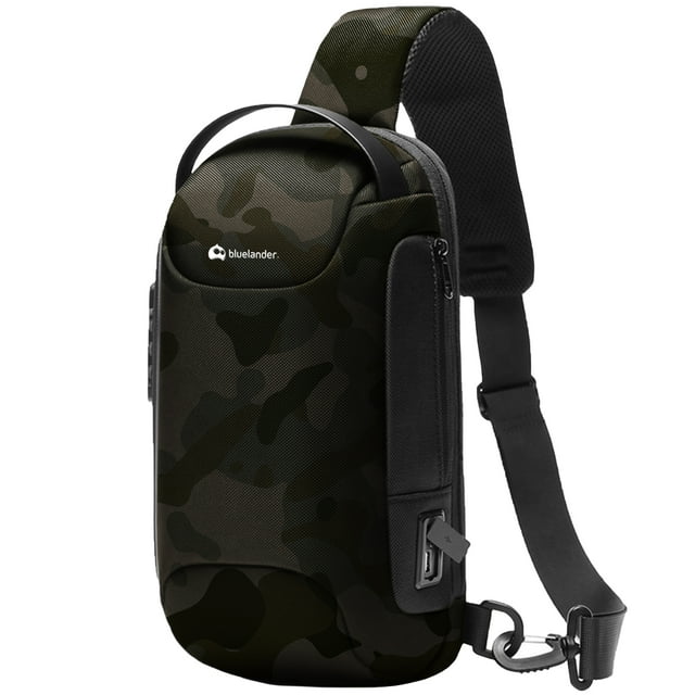 Mochila Cruzada Bluelander Antirrobo De Pecho Camuflaje 34 x 18 x 10 cm