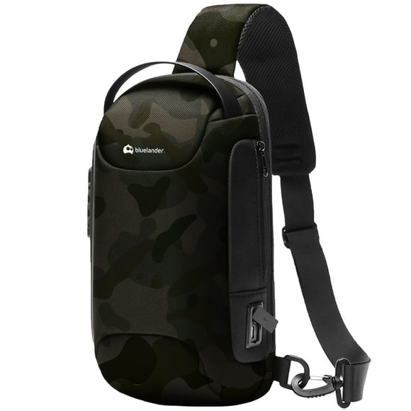 Mochila Cruzada Bluelander Antirrobo De Pecho Camuflaje 34 x 18 x 10 cm