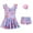 Purple, variant on Qingpeng Girls Swimsuits 3 Piece Tankini Bathing Suit Cute Bikini Swimwear with Hat