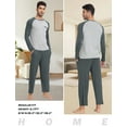 thumbnail image 7 of MoFiz Men's Bamboo Pajamas Set Long Sleeve Crew-Neck Top and Pants with Pockets Loungewear 2-Piece for Men, 7 of 7