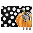 thumbnail image 2 of Thanksgiving Day Placemats Set of 4 Bow Orange Pumpkin Heat Insulated Linen Place Mats, Washable Stain-Proof Table Mats for Dining Tables Holiday Decor 13x19inch, 2 of 9