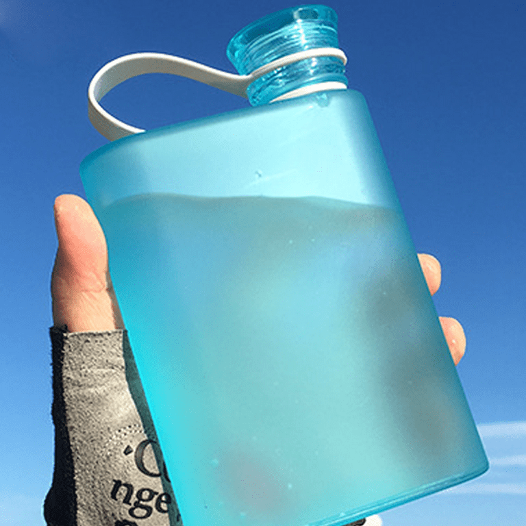 Flat Water Bottle, Leak-Proof Slim Handbag Poket Drinking Bottle for  Outdoor Sports Fitness Camping Hiking