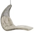 thumbnail image 3 of Modway Landscape Rattan & Fabric Patio Swing Chair in Light Gray and Beige, 3 of 7
