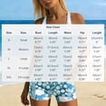 thumbnail image 3 of Trajes de baño para mujer, bikini sin mangas estampado, traje de baño push-up acolchado, blusa y pantalón, conjunto de dos piezas con cuello redondo y nudo frontal, traje de baño de poliéster para muj, 3 of 7