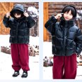 thumbnail image 6 of OGLCCG Shiny Puffer Jacket for Boys Long Sleeve Zipper Hooded Winter Padded Coat Fashion Outdoor Thermal Outwear with Pockets 1-12 Years, 6 of 8