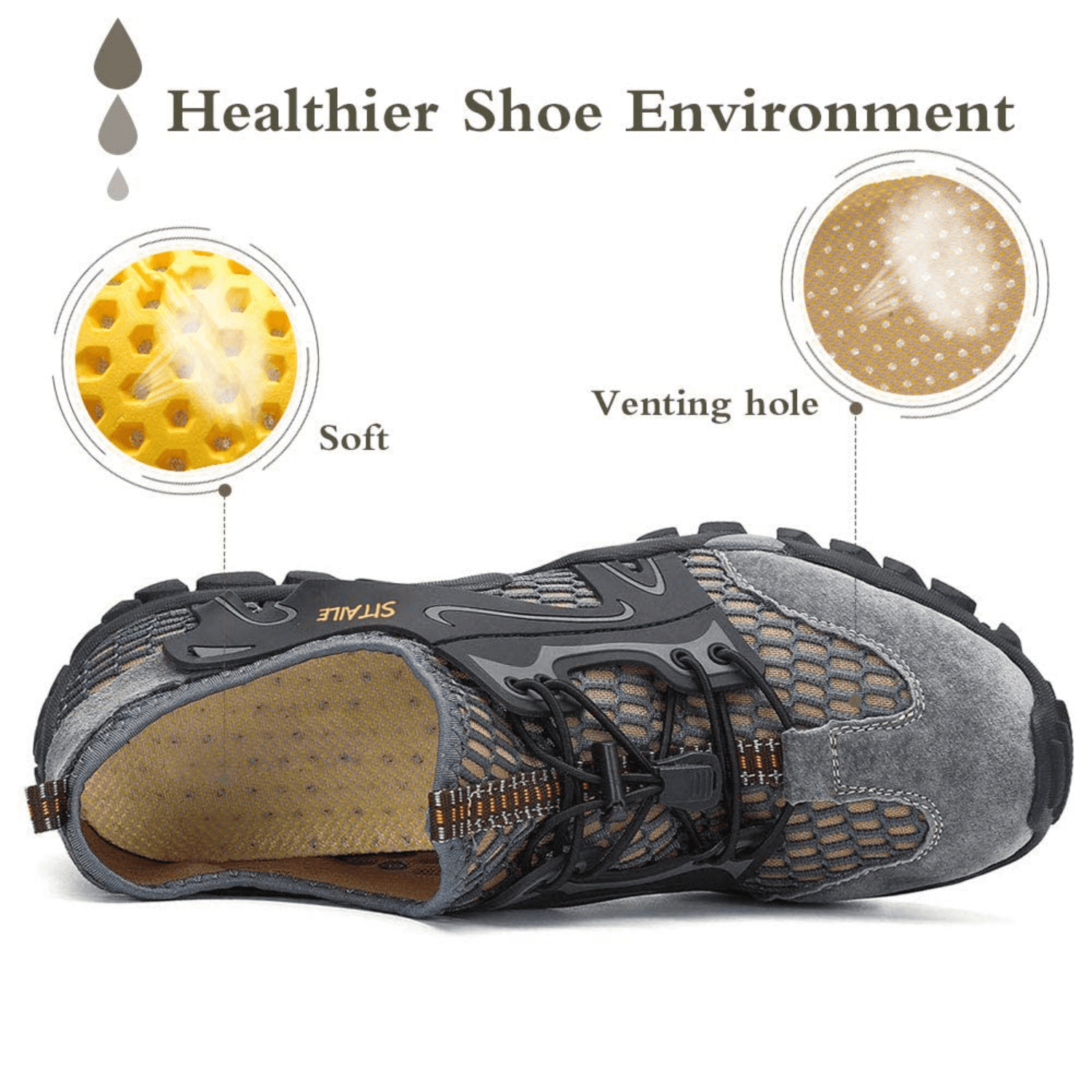 Men's Water Shoes Quick Dry Sports Aqua Soft Hiking Breathable Lightweight Outdoor Mesh Barefoot Training Walking