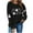 Black, variant on Funny Shirts for Women Halloween Ghost Crew Neck Sweatshirts Loose Fleece Lined Cute Graphic Pullover Tops Army Green, 2XL