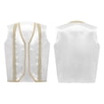 thumbnail image 5 of TSSOE Boys Arabian Prince Vest Open Front Medieval Waistcoat for Carnival Party Dress Up White 8, 5 of 7