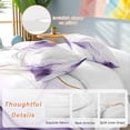 thumbnail image 2 of 3 Piece Marble Purple Duvet Cover Set Queen Size,Microfiber Comforter/Quilt Cover with Corner Ties and 2 Pillowcases,Gold White Modern Gradient Ocean Ripple All Season Bedding with Zipper Closure, 2 of 8
