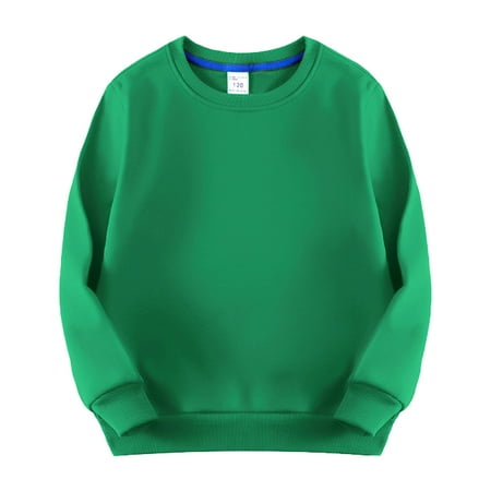 

Toddler Kids Baby Boys Girls Crew neck Pullover Thicked Fleece Lined Sweatshirt Children Solid Plush Baby Colorful Tops Coat