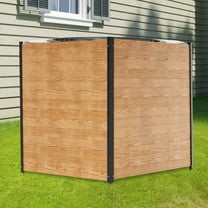 Zikebtuy 36in W x 44in H Air Conditioner Fence, 2 Panels Outdoor Wood Fence Privacy Screen with Metal Stakes, Outside Trash Can Pool Equipment Enclosure Panels Decorative Fences