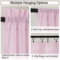 thumbnail image 4 of OVZME Luna 90" Striped Sheer Curtains 2 Panels - Light Filtering Textured Rod Pocket for Bedroom Living Room, 52"W x 90"L Each, Blush, 4 of 7