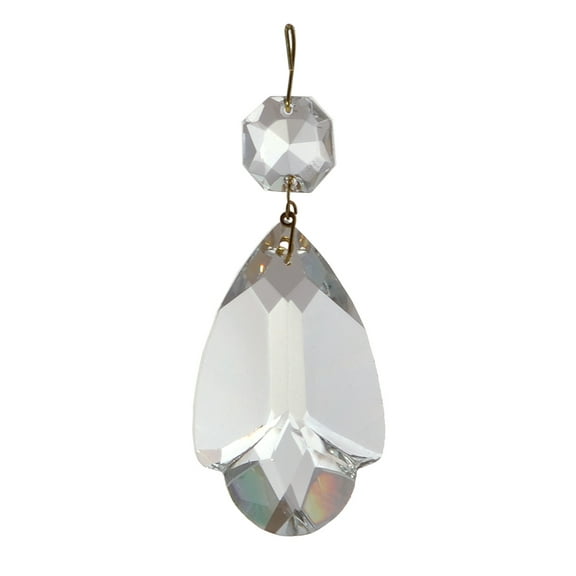 B&P Lamp® 2 Inch (50MM) Clear Deco Crystal Chandelier Light Replacement Pendant Prism With Brass Pins