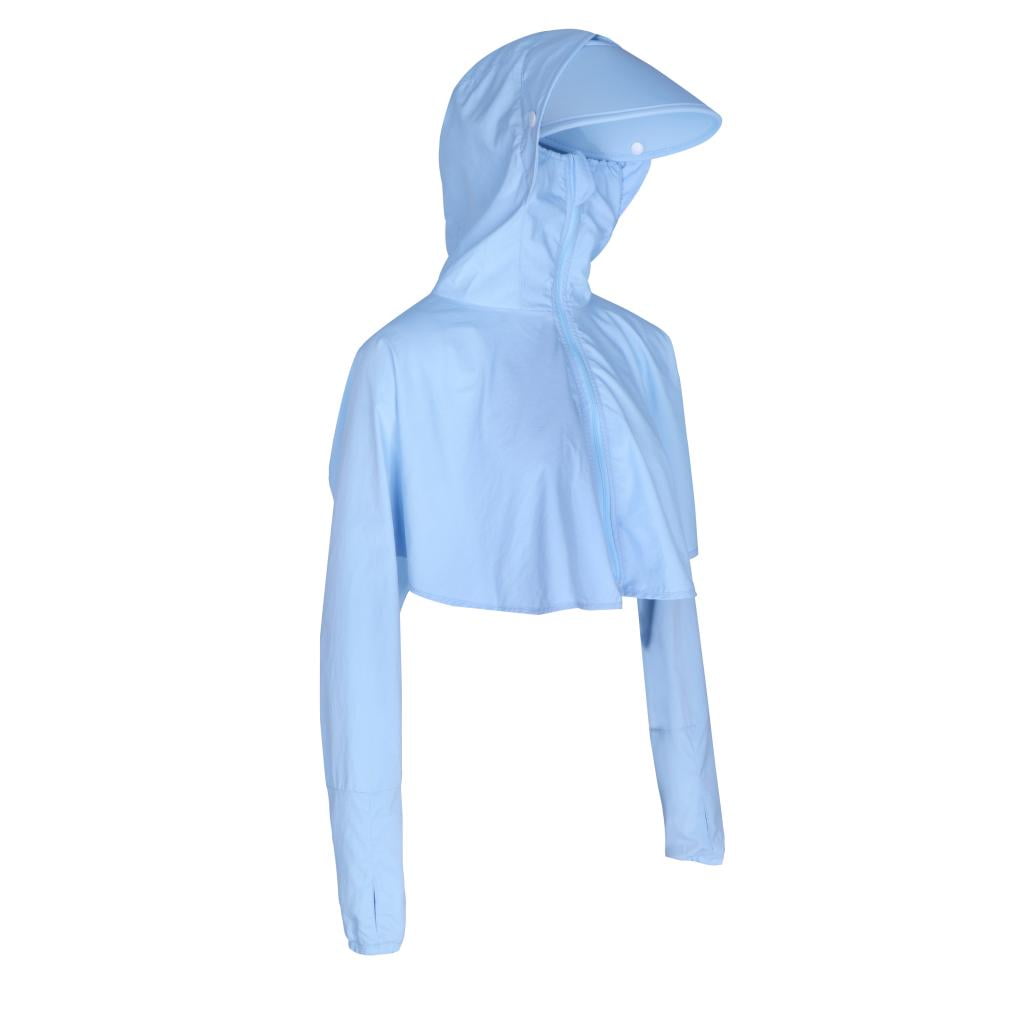 Women Hood Sun-protective Coat Cloak Anti-UV Cape Cycling Jacket Outdoor Summer 