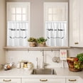 thumbnail image 3 of Text Bless Curtain Valances Set Our Home and Who Enter White Backdrop Kitchen Curtains 24&nbsp;inch Length Rod Pocket Valance and Tiers 3 Piece Set Small Bedroom Bathroom Laundry Decor, 3 of 9