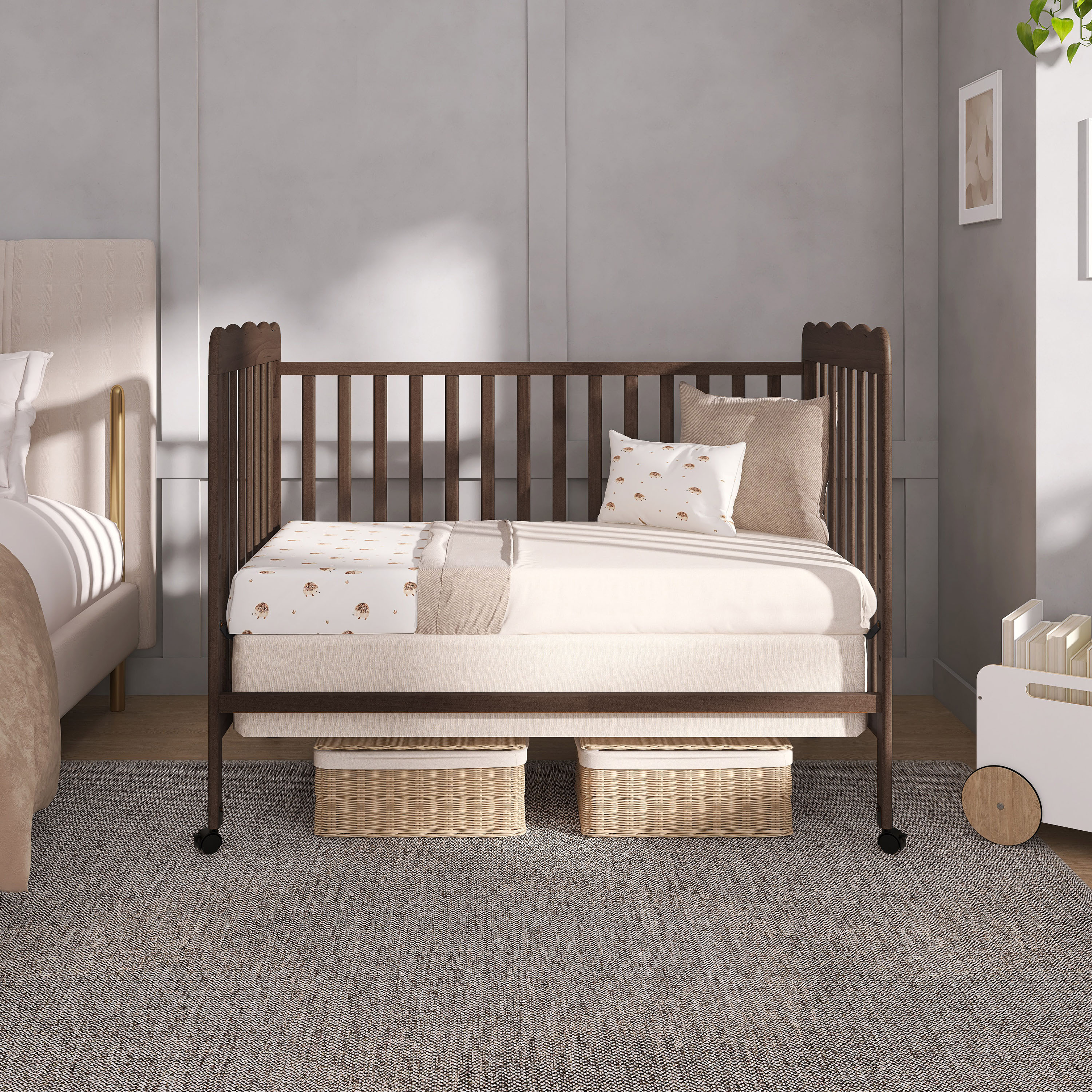 Dream On Me Carson Classic 3-in-1 Convertible Crib in Smokey Oak, Greenguard Gold Certified