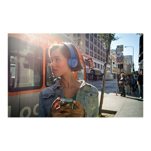 Headphones with mic - on-ear - Bluetooth - wireless - blue -