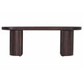 thumbnail image 3 of 70in Solid Wood Oval Dining Bench, Pedestal Base 3 Seater Bench, Brown, 3 of 3