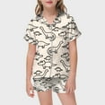 thumbnail image 1 of WEAIXIMIUNG Ensemble de Vêtements de Maison Peints à la Main pour Enfants, Pyjama à Colorier pour Fille, 140, 1 of 5