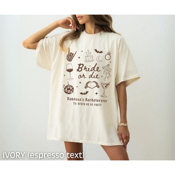 Halloween Bachelorette Party Shirts, Bride or Die Skeleton Tee, Til Death Do We Party Shirt, Fall Bachelorette Tee