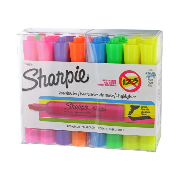 Sharpie Accent Tank Highlighters, Chisel Tip, Assorted Colors, 24Count