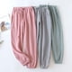 thumbnail image 3 of Pantalones holgados de algodón de verano para hombres y mujeres, pantalones de pijama de crepé de algodón, pantalones holgados antimosquitos para parejas, pantalones con aire acondicionado que se, 3 of 4