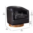 thumbnail image 4 of Comfort Pointe Irving Brown Faux Leather Wood Base Barrel Swivel Chair, 4 of 8