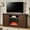 Dark Walnut, variant on Papajet 59" Fireplace TV Stand with Sliding Barn Door, Electric Fireplace Insert, Dark Walnut