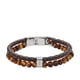 thumbnail image 1 of Pulsera Fossil JF03118040 de Cuero con Cuentas de Ojo de Tigre, 1 of 6