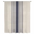 thumbnail image 2 of Midnight Blue Striped Sheer Curtains 108 Inches Extra Long, Beige Geometric Modern Art Light Filering Curtains, Privacy Drapes Simi Floor to Veiling Curtain for Living Room Bedroom Window Treatment, 2 of 9