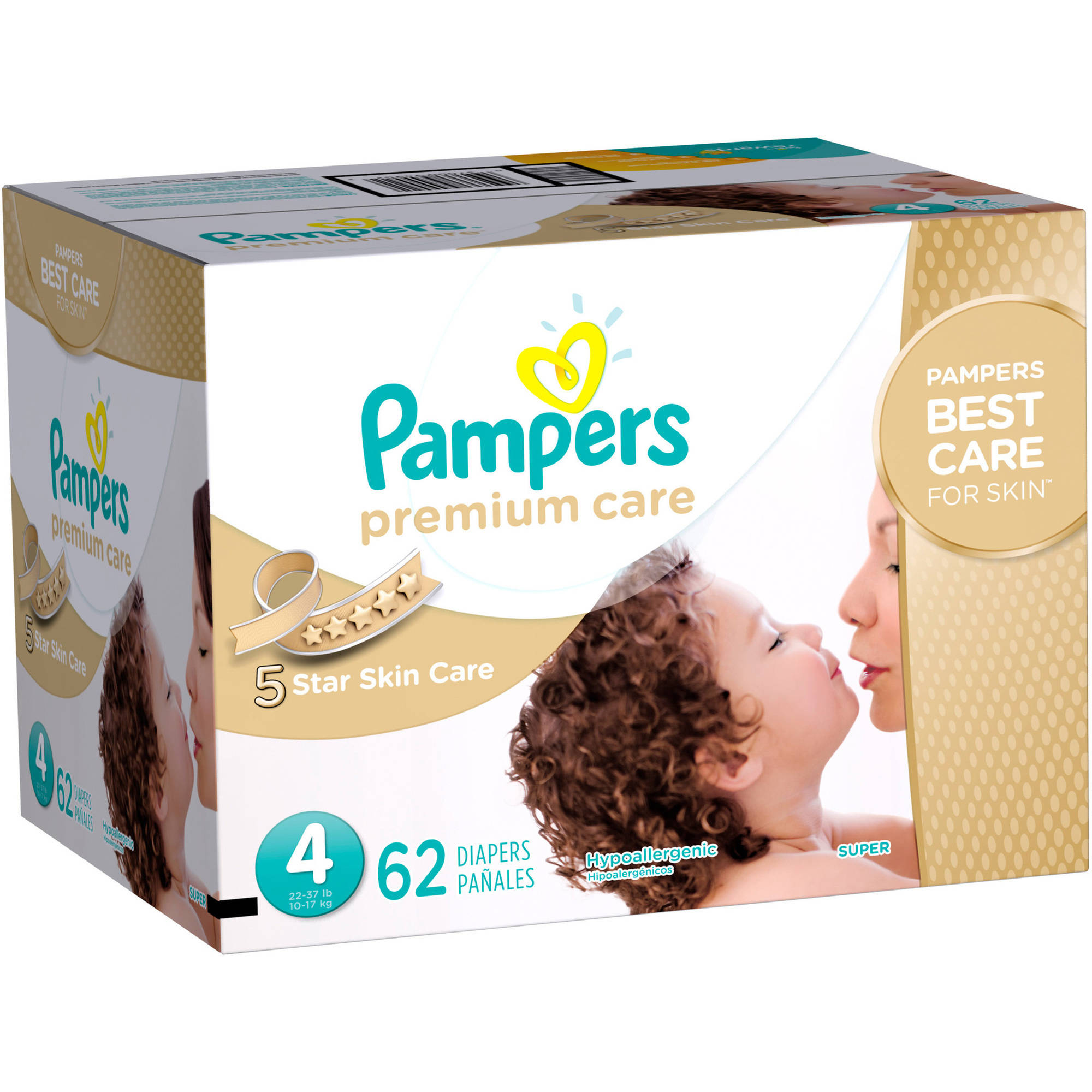 - Pa/ñal Pampers Premium Care 4 52pieza s Disposable diaper, Color blanco