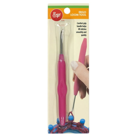 Boye Ergo Loom Tool, Pink Handle Loom Knitting Accessory & Hook