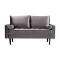 thumbnail image 2 of Home Square 2 Piece Mid-Century Velvet Living Room Loveseat Set in Gray, 2 of 8