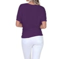 thumbnail image 3 of Women's Short Sleeve V Neck Dolman Top Tshirt, 3 of 4