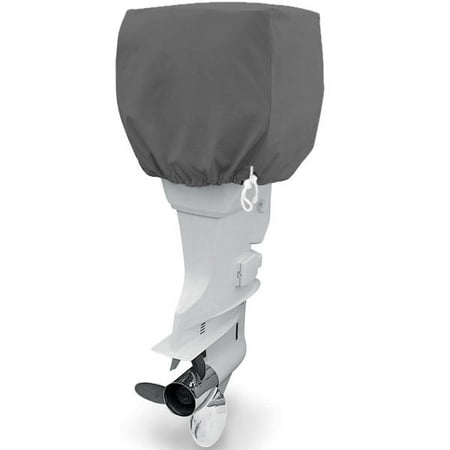 Motor Mount Cover - Trailerable Outboard Boat Motor Engine Cover 50-115 Horsepower - Gray Heavy Duty Water Resistant Thick Polyester Fabric