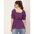 thumbnail image 4 of Moomaya Peplum Tops For Women, Printed Rayon Casual Top, 4 of 9