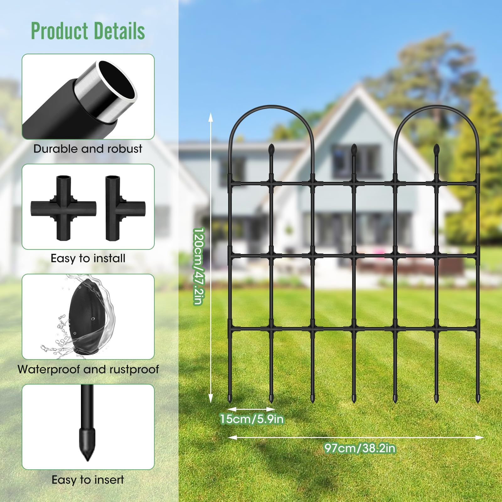 2026 New Upgraded Garden Trellis for Climbing Plants Outdoor, 47.2" H Rustproof Sturdy Garden Arch Trellis for Potted Climbing Cucumber Tomato Vegetable Rose Flower Plant Trellises