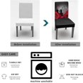 thumbnail image 4 of Valentines Day Dining Chair Cover Set of 4 - Coupon Love Red Rose Flower Wine Black Grey Stretch Chair Protectors Slipcover,Spandex Kitchen Chair Seat Back Cushion Slip Cover for Dining Room,Party, 4 of 6