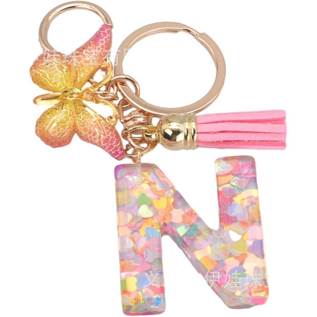 Letter Keychain,26 Letters A-Z Decorative Letter Keychain,Name Keychain for Women Girls Men Teenager Gift