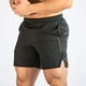 thumbnail image 5 of Pantalones cortos deportivos para hombre con bolsillo Malla transpirable de secado rápido Cierre con cordón Negro Pantalones cortos para correr para hombre para fitness Negro con etiqueta blanca L, 5 of 5