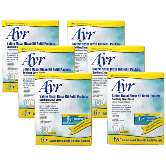 Ayr Sinus Rinse Kit Refill Packets - 100 Packs, 6 Pack