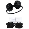 thumbnail image 4 of Hudson Baby Infant Girl Headband and Socks Giftset, Black Silver, One Size, 4 of 5