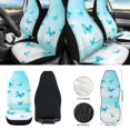 thumbnail image 2 of Yuyamidu 12 Piece Blue Butterfly Front Car Seat Covers Full Set with Steering Wheel Cover Safe Belt Pads Armrest Pad Garbage Can Rear View Mirror Cover Keychain Air Vent Storage Holder Coasters, 2 of 7