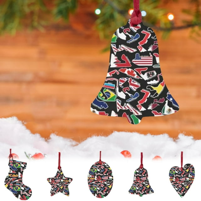 Adorno acrílico para árbol de Navidad con pistas de carreras - Decoración transparente colgada para decoración navideña