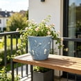 thumbnail image 5 of AuroraX Butterfly Pattern Plantser Double Layer Hollow Plantser Decorative Ventilated Lightweight Indoor Outdoor Plastic Embossed Garden Pot Blue, 5 of 6