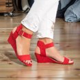 thumbnail image 4 of Sandalias Vestir Zapatos Casuales Cuña Correa Tobillo Punta Abierta para Mujer, 4 of 9